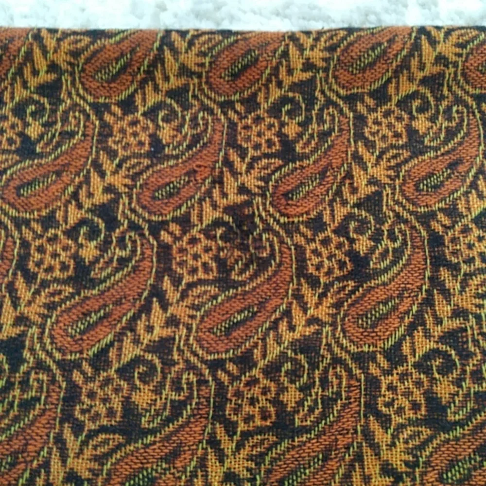 Zu's Paisley Fringed Wolle Silk Blend Scarf Wrap